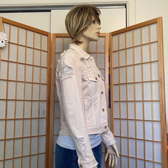 American Eagle Distressed Denim Jacket - Picture 1 of 9